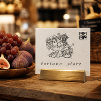 Cartes de visite personnalisées texturées avec illustration en ligne et code QR pour la marque de magasin de détail