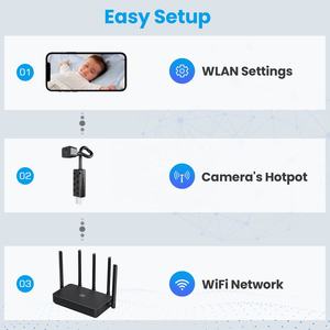 Cámara de visión nocturna 360 Flexible, WiFi, <span class=keywords><strong>USB</strong></span>, 1080P, <span class=keywords><strong>IP</strong></span> inalámbrica, grabación en bucle, Mini cámara de seguridad - Product Image 6