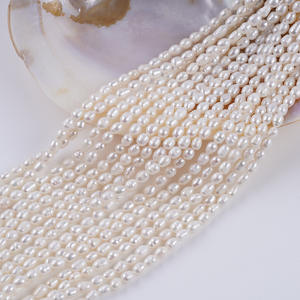 Promoción de Perlas Blancas de Agua Dulce Naturales de Zhuji de 4-5 mm, Forma de Metro, Collar Semiterminado, Materiales de Joyería Hechos a Mano, Venta al por Mayor - Product Image 3