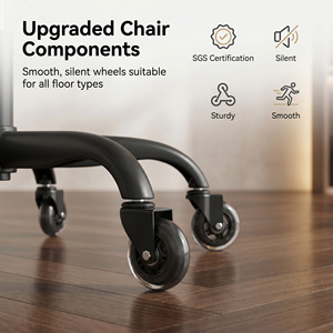 Commercial Modern Ergonomic Comfortable Office <b>Task</b> <b>Chair</b> PU Leather Adjustable Height Armrest Swivel Stainless Steel Base - Product Image 4
