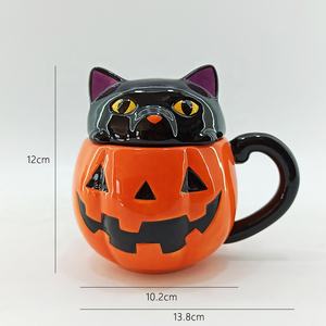 Tazza da Caffè in Ceramica a Forma di Mummia per Halloween, Tema Nightmare Before Christmas, Calderone per Pozione con Coperchio a Forma di Cappello da Strega - Product Image 5