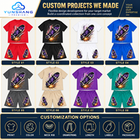 Ensemble streetwear d'été deux pièces pour homme : T-shirt et short personnalisés en mélange de coton respirant avec imprimé numérique graphique skateboard