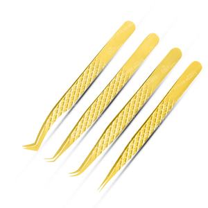 Pince à épiler d'extension de cils de Volume de botte mince de haute qualité avec pointe de fibre de poignée de diamant outil de beauté de Logo personnalisé - Product Image 1