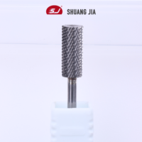 SHUANGJIA 3/32'' Outil professionnel pour enlever le gel, manucure, petite fraise à tête plate en carbure de tungstène pour ongles