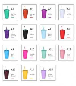 Gobelets en plastique arc-en-ciel personnalisés de 710 ml (24 oz) sans BPA, vente en gros, gobelets en PP avec couvercles et pailles, anti-fuite, pour les fêtes - Product Image 6