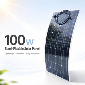 100W Monocrystalline Semi Flexible <strong>Solar</strong> Panel 17% Efficiency IP65 Waterproof Lightweight Bendable PV <strong>Module</strong> for RV Boat Marine - Product Image 1