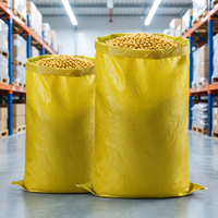 Rouleau de sacs tissés jaunes, sacs d'emballage respirants pour légumes (carottes, oignons), sacs en polyéthylène sur mesure