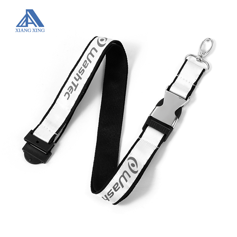 High Quality Custom Luxury Double-deck Polyester Satin Ribbon Lanyards With Logo Custom Image 2