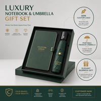 Coffret Cadeau Parapluie et Carnet en Cuir PU Personnalisé avec Fermeture Magnétique, 100 Feuilles, Reliure Cousue, Power Bank – Carnet Premium Personnalisable