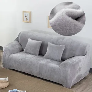 Бархатный плюшевый утолщенный чехол для дивана, полноразмерный эластичный секционный чехол для кушетки в гостиную, шезлонг L-образный угловой чехол