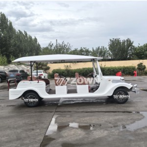 Voiture de tourisme électrique rétro vintage à performance stable, 8 places, style classique, pour les centres de villégiature, les parcs à thème et le transport touristique - Product Image 2