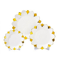 Service de table en porcelaine de luxe, incrustation or blanc, étanche, 4 pièces, pour mariage, hôtel et usage domestique