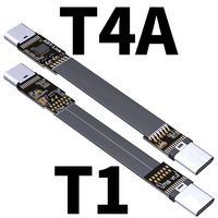 Cable de Extensión USB 3.1 Tipo C a Tipo C Shield FPV, Adaptador de 90 Grados, Cable Plano FPC USB C, 3A 10Gbps, Blindaje EMI