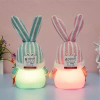 Peluche lapin assis LED fantaisiste, lumière chaude, décoration de la maison pour les fêtes