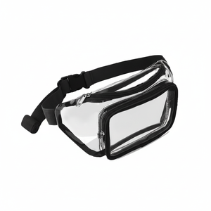 Riñonera Transparente de PVC en Forma de Barril para Uso en Exteriores, Precio de Fábrica al por Mayor, Impermeable con Cierre de Cremallera - Product Image 1