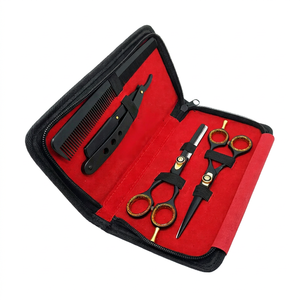 Kit de Barbier Professionnel : Ciseaux et Lames Noires pour Salon de Beauté – Ciseaux de Démêlage pour Adultes – Prix de Gros - Product Image 1