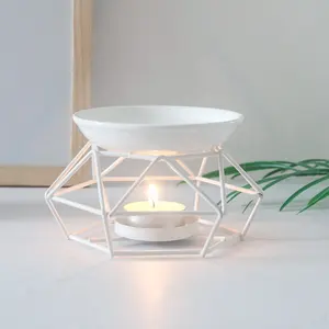 Geometric Creative Verfügbar Beliebte Metallrahmen Tee licht Kerze Ätherisches Öl Brenner Für Zuhause