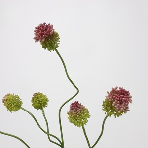 Ramo de Flores Artificiales de Alta Calidad, Hecho a Mano, con 2 Cabezas de Ajo, Ramas de Hojas de Plástico Suave, Mini Bayas para Boda - Product Image 4