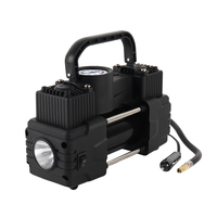 12V Car Tire Inflator Heavy Duty Deluxe Portable Metal Compressor Dual Cylinder Auto Inflatable Pump Gauge 150psi Emergency