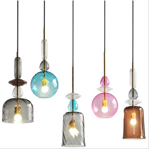 Americano moderno industrial estilo simple diseño colorido bola de cristal colgante lámpara/luz para el hogar - Product Image 1
