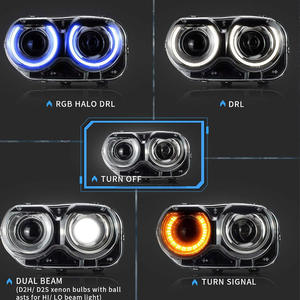 Phare de haute qualité de vente d'usine pour Facelift de 3e génération pour <span class=keywords><strong>Dodge</strong></span> <span class=keywords><strong>Challenger</strong></span> 2015-2023, feux avant - Product Image 2