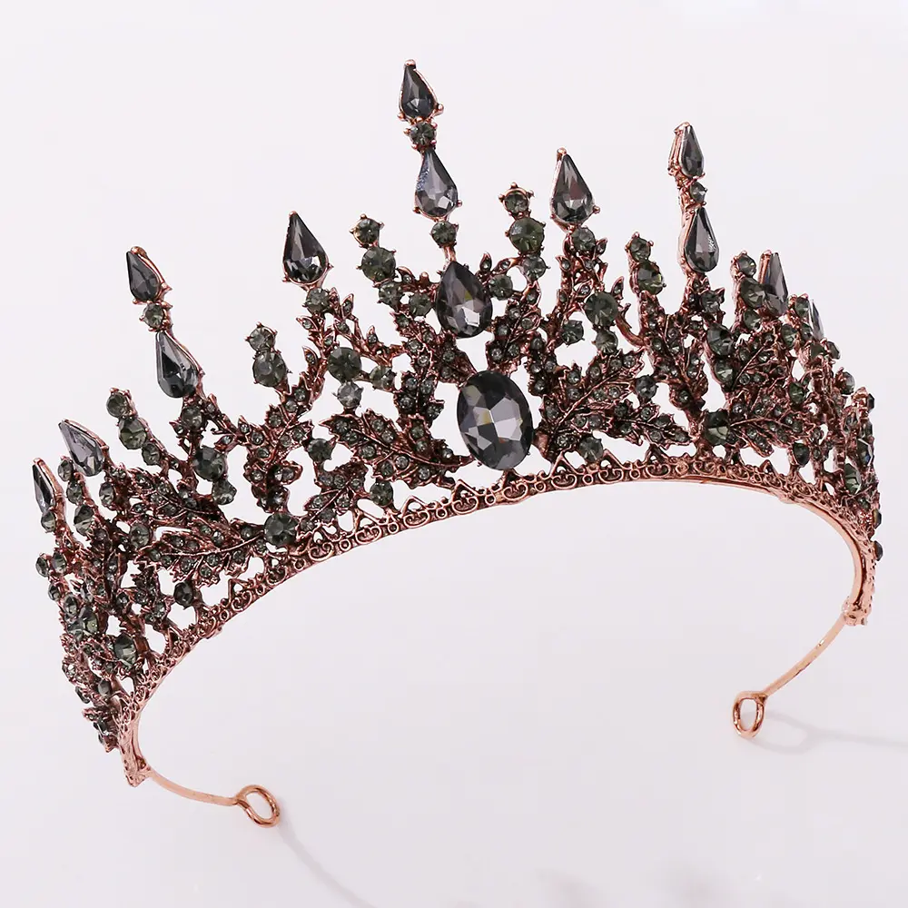 Baroque New Style Bridal Tiara Head Jewelry Rhinestone Stone Princess Crown Wedding Dresses Headwear