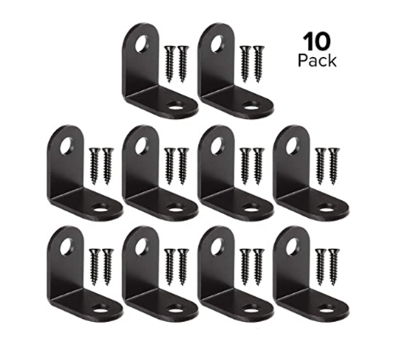 L-образный прямоугольный кронштейн 25x16 мм, черная крепежная опора, Угловое соединение, крепление стула, деревянного окна, меха