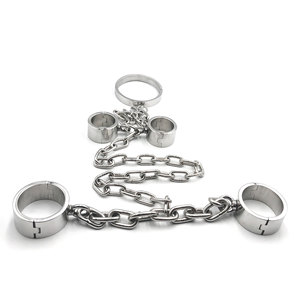Ensemble de <span class=keywords><strong>bondage</strong></span> en métal de haute qualité, 3 pièces, système de retenue en métal solide de luxe pour couples, jeux pour adultes matures en chambre à coucher - Product Image 2