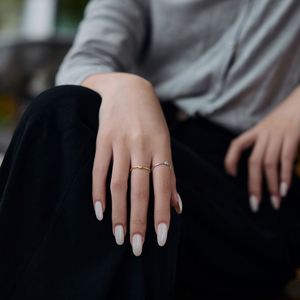 Dylam Fashion Design Jewelry 925 Sterling <b>Silver</b> Rhodium 18K Gold Plated Open <b>Adjustable</b> 5A CZ Square <b>Rings</b> for Women - Product Image 2