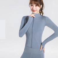 Veste de sport pour femme Fermeture éclair légère Gym Running Track Vestes Workout Slim Fit Yoga Jacket