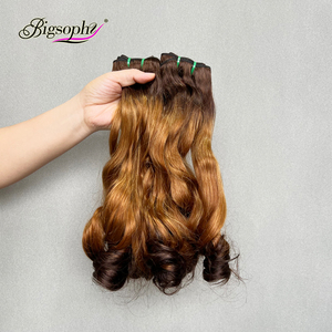 Fasci di capelli grezzi di nuovo arrivo capelli peruviani Funmi capelli rimbalzanti Super Double Drawn <span class=keywords><strong>Magic</strong></span> Curl T4/30/4 fasci di Ombre - Product Image 1