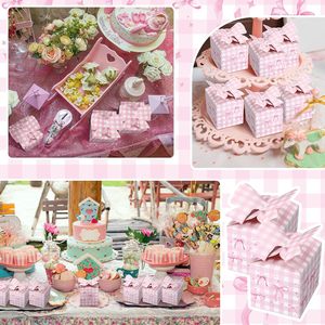 Damai màu hồng công chúa sinh nhật bên hộp quà tặng với Bow vuông kẹo trang trí Hộp quà tặng trong màu hồng cho bé gái bữa tiệc sinh nhật - Product Image 4