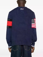 Herren 100% Baumwolle Intarsia-Pullover USA Sail GP Grafik Nautische Sportbekleidung Jacquard Gestrickter 3D-Buchstaben Rundhals-Pullover Winter