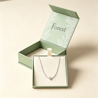 Boîtes à bijoux rigides magnétiques personnalisées Forest Packing avec logo, boîte à collier avec insert en velours, emballage cadeau de luxe, vente en gros