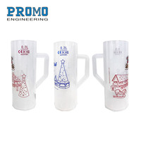 Kustom 200ml Pint bir Stein Souvenir dapat digunakan kembali Cola gelas bir plastik logo gelas bir plastik