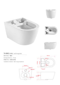 Inodoro de cerámica moderno, artículos sanitarios de doble descarga para hoteles, inodoro de baño con estructura de una pieza - Product Image 2