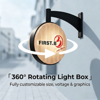 Boîte à lumière LED rotative double face personnalisée affichage d'affiche boîte à lumière ronde de publicité extérieure signe pour magasin Restaurant