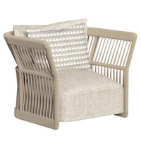 Conjunto de Sofás Modernos para Exteriores, Impermeables y Resistentes al Sol, con Estructura de Bambú y Hierro, para Jardín o Parque, Incluye Mesa y Sillas para 4 Personas