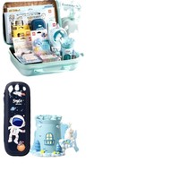 1. Juni Kinder 3D High-End Schreibwaren-Set Geschenkbox für Jungen Mädchen Schüler - Komplettes Luxus-Souvenir Abschluss-Edition Hochzeit