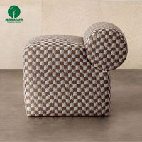 Moontree Furniture Mobilier de salon européen Tissu Tissu Tabouret Ottoman Sofa Side Bakcrest Square Pouf Dressing Chair