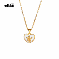 Colgante de corazón de Ángel de acero inoxidable chapado en oro de 18k para mujer, joyería, collar