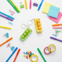Mini clavier créatif, porte-clés mignon de dessin animé, anti-stress, pendentif lumineux amusant