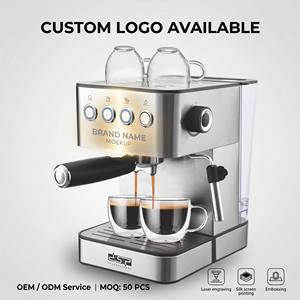 Machine à café expresso semi-automatique électrique compacte 15 bars avec prise EU et mousseur à lait intégré pour cuisine - Product Image 1
