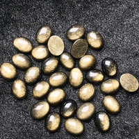 Cabochon en obsidienne dorée naturelle taillée ovale, fait main, pour bague DIY, pierre précieuse avec jeu de couleurs/effet de feu, tailles 4mm/5mm, vente en gros