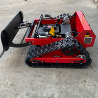 Mesin pemotong rumput Crawler otomatis Mini dengan 4 tak mesin 196cc penggunaan rumah Robot pengendali jarak jauh bensin untuk DIY Grading