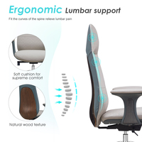 Chaise de bureau de luxe en placage de noyer de style mi-siècle, ergonomique et moderne, pour cadre commercial, vente en gros