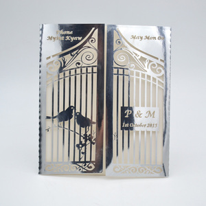 Invitaciones de Boda Personalizadas con Diseño de Jaula de Pájaros Cortadas con Láser, Tarjeta de Invitación de Boda Personalizada con Feliz Fin de Historia - Product Image 3