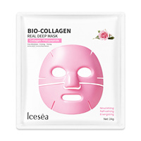 Masque facial en hydrogel au bio-collagène OEM, tréhalose, eau de rose, anti-rides, raffermissant, repulpant pour peaux sèches, marque privée