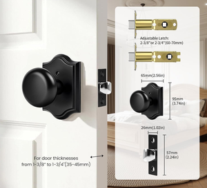 Zinc Alloy Modern Bedroom Bathroom Privacy Passage Interior <strong>Black</strong> <strong>Door</strong> <strong>Knob</strong> <strong>Door</strong> Handle - Product Image 4