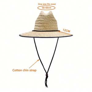 Sombreros de Paja para Hombre, Estilo Salvavidas, para Pesca, Protección Solar, Unisex, para Viajes, Surf y Actividades al Aire Libre, con Parche Personalizado, Venta al Por Mayor - Product Image 3